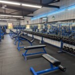 A second set of dumbbells, with a variety of bench types for a complete workout.